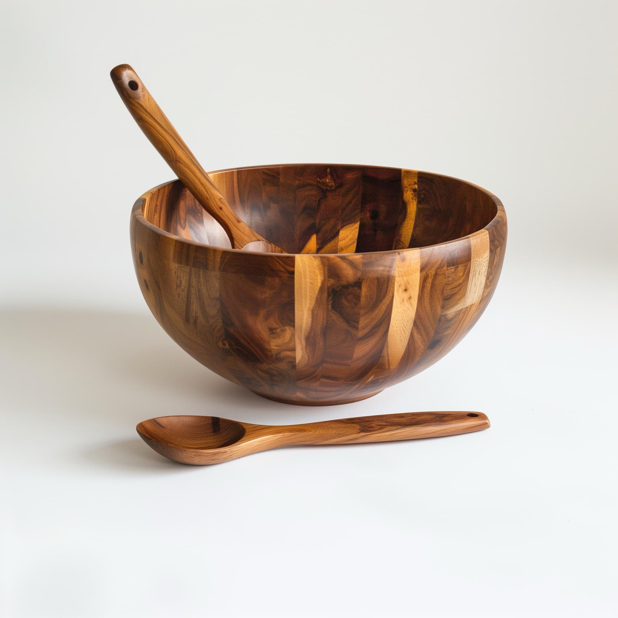 Wooden Bowl & Spoon Set